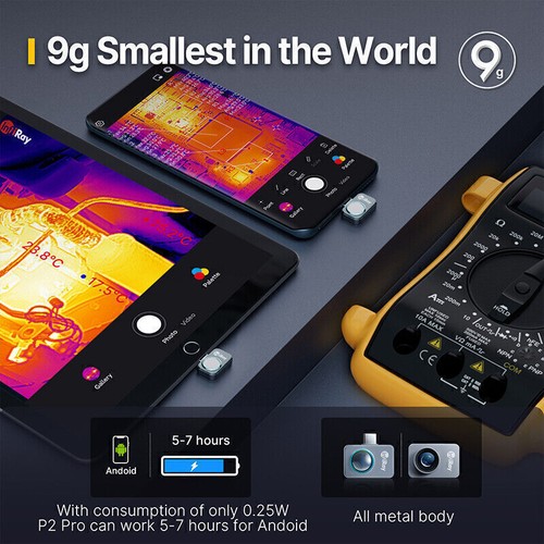 Imager fotocamera termica IInfiRay P2 PRO 12 μm risoluzione 256x192 + obiettivo macro iOS - Foto 4 di 17