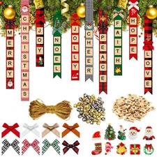 321 Pieces Christmas Tree Ornaments Personalized Crafts Christmas Wooden Capi...