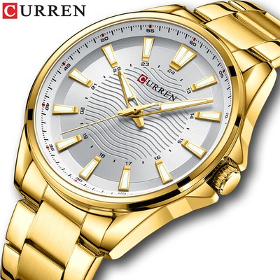 CURREN Men's Business Casual Quartz Watch Stainless Steel Waterproof Wristwatch