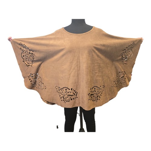 Chico's Women's Brown Lasercut Poncho Boho Size Small/Medium NWOT - Picture 2 of 8