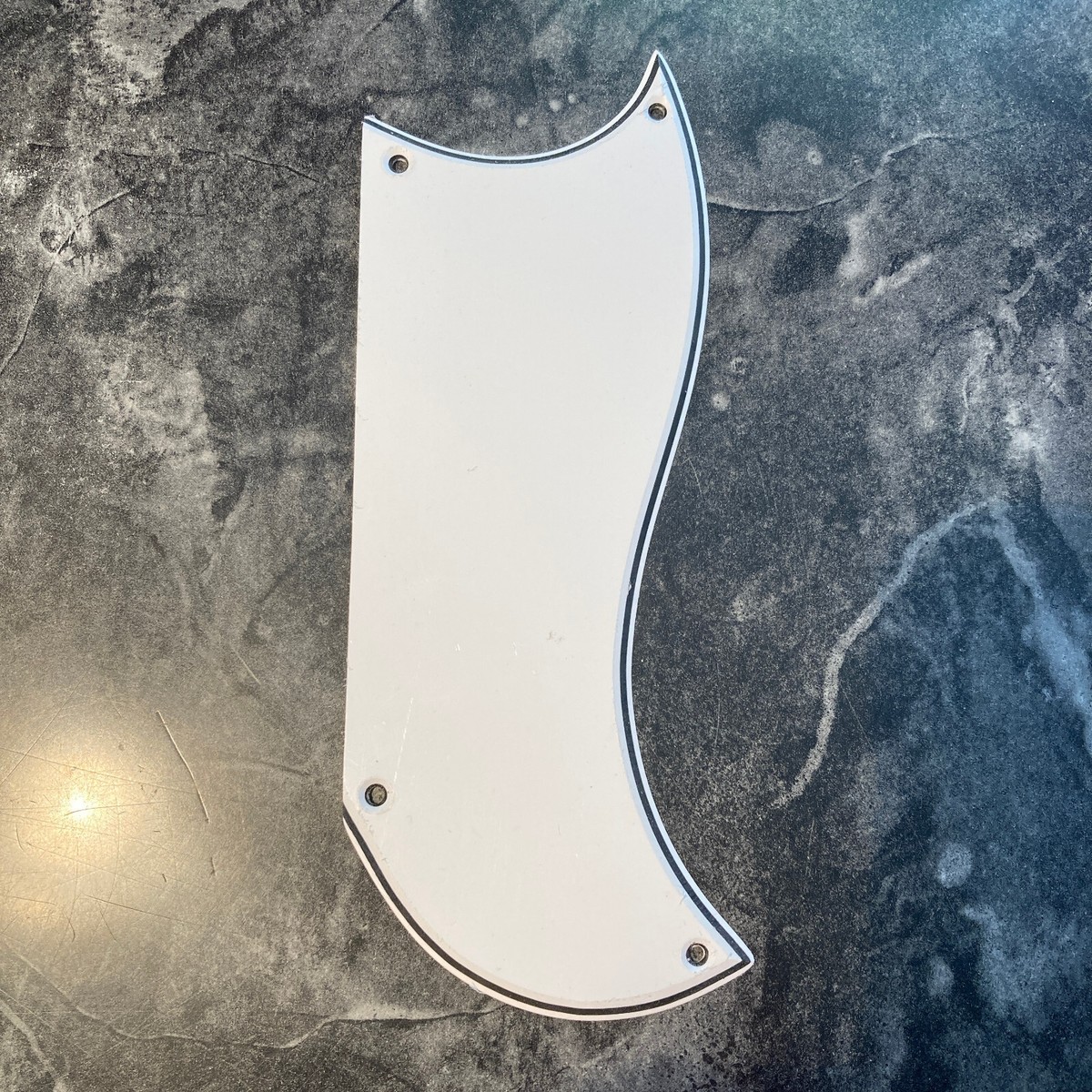 3 ply White Wide Bevel Half Face Pickguard for 1960's Gibson SG