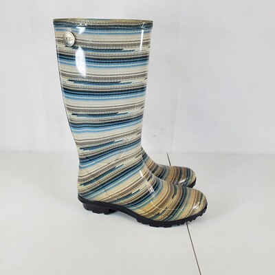 UGG Womens Shoes Size Waterproof Rain Boots Blue Gray White