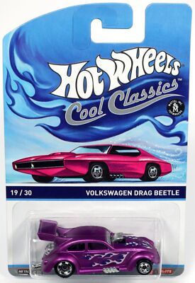 Hot Wheels Volkswagen Drag Beetle Cool Classics Pink Card BDR40