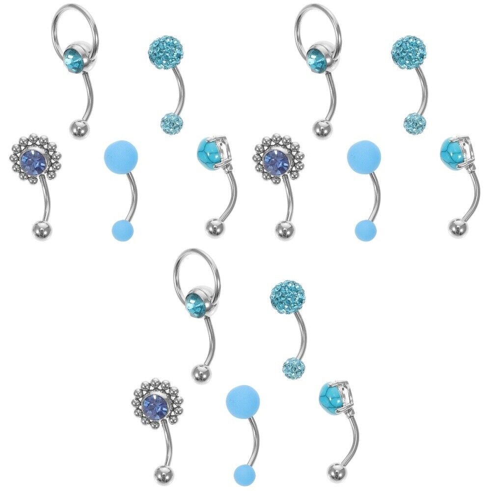 15 Stcs Frauen Bauchring Piercing Navel Ring Bauchnäge…