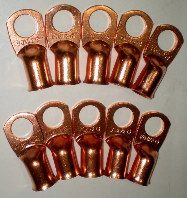 10 GROTE 849434 LUG COPPER TUBE GROUND CRIMP TERMINAL SEAMLESS 1/0GA 1/2" STUD eBay
