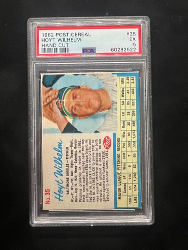 Hoyt Wilhelm [Hand Cut] #35 1962 Post Cereal card