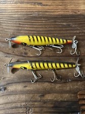 EARLY VTG LOT Smithwick Devil's Horse Wood Propellor Fishing Lure YELLOW BLACK