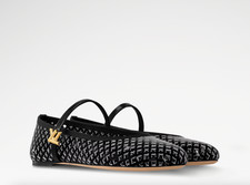 NWOB Louis Vuitton Black Romy Ballerina Flats...