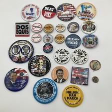 Lot of 1980's 1990's Political Presidential Campaign History Pins Buttons
