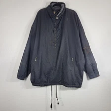 Willy Bogner Vintage Jacket Windbreaker Men XL Zip Embroidered Black Polar