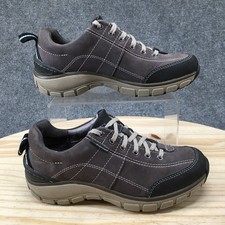 Clarks Wave Walk Trek Hiking Shoes Womens 5M Brown Leather Waterproof Lace Up
