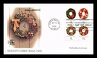 US COVER CHRISTMAS WREATHS FIRST DAY ISSUE SETENANT FLEETWOOD