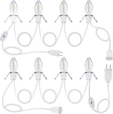 2 Pack Accessory Cord with 4 LED Bulbs, End to End Connected Blow Mold Light Cor