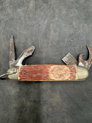 VINTAGE BOY SCOUT Imperial USA BSA BOY SCOUT KNIFE MOLDED HANDLE Broken Blade