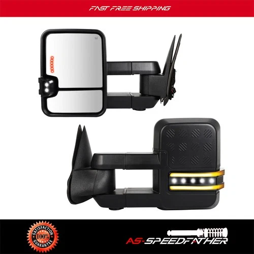 Power Heated Clearance Arrow Signal Tow Mirror For 1999-2002 Chevry GMC Sierra