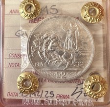 REGNO D' ITALIA VITTORIO EMANUELE III 2 LIRE QUADRIGA 1915 sigillata SPL+