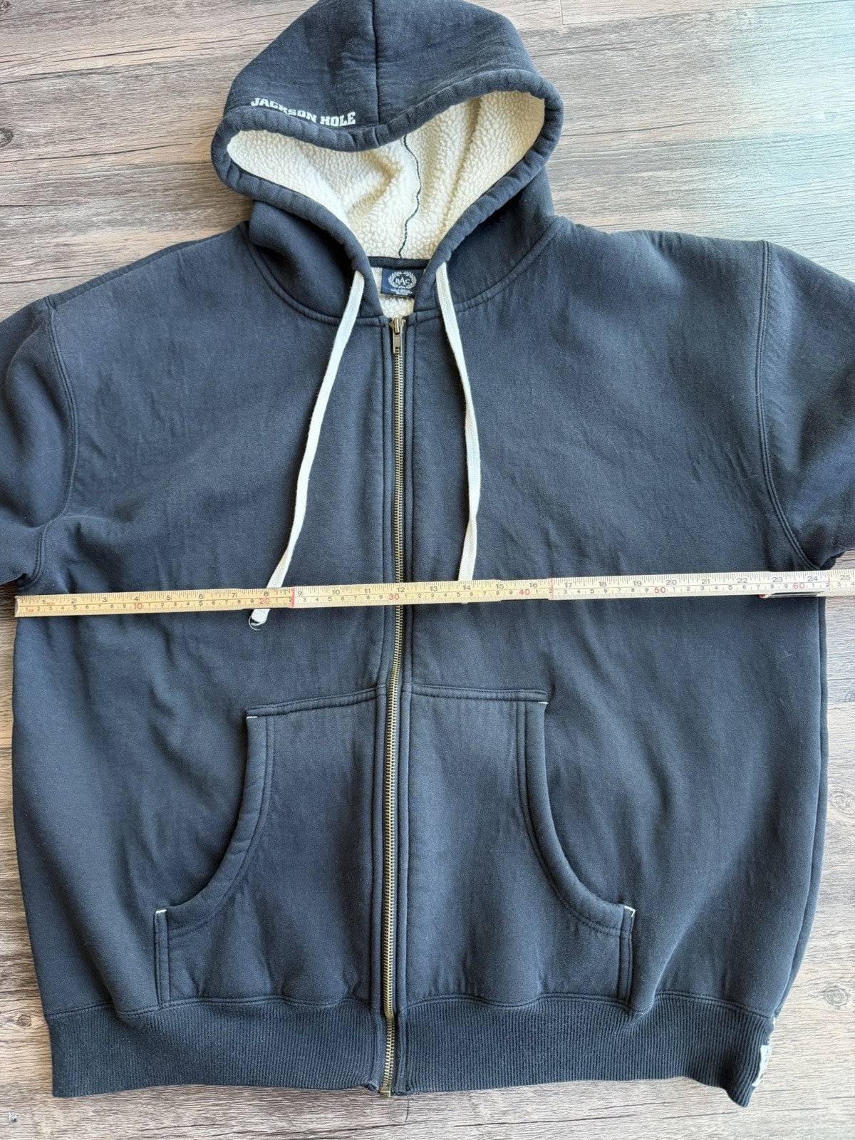 BAC Sherpa Lined Thick Heavyweight Full-Zip Hoodie Black Jackson Hole Wyoming thumbnail 17