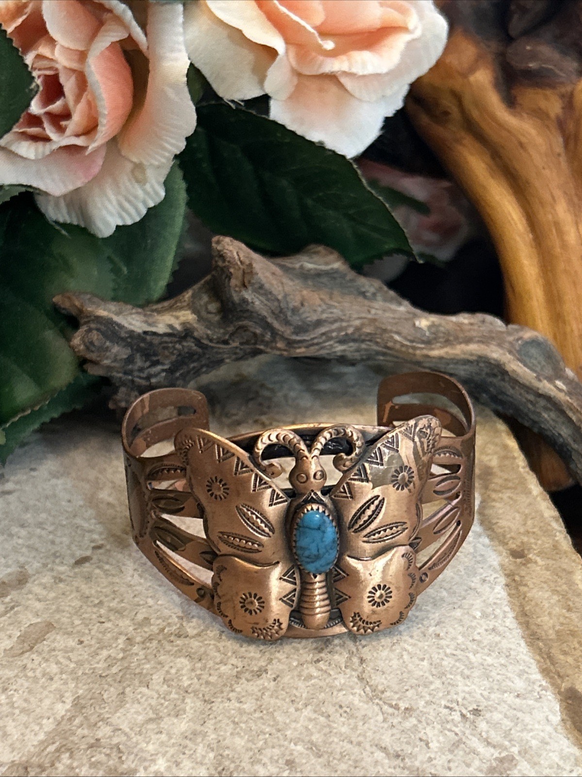 32. Solid Copper Hand Tooled BUTTERFLY Sawtooth S… - image 1