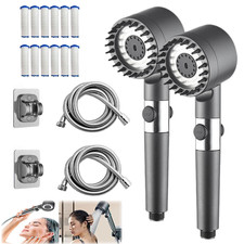 2 Pack High Pressure Filtered Handheld Shower Head Set, 12 Replaceable Filters S