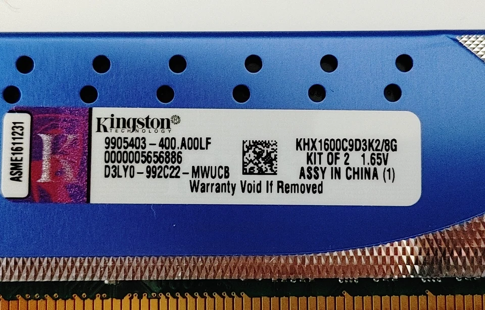 Kingston KHX1600C9D3K2/8G 8GB DDR3-1600 CL9 240-Pin DIMM Kit + Bundle Laptop RAM - Image 2 of 4