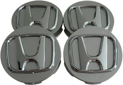 #ad Honda Wheel Center Silver Caps Chrome Logo Hubcaps 2.25 inch Set of 4PCS $19.49