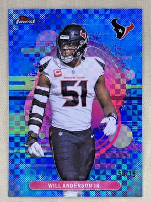 2025 Topps Finest Will Anderson Blue X-fractor /75 Houston Texans #192