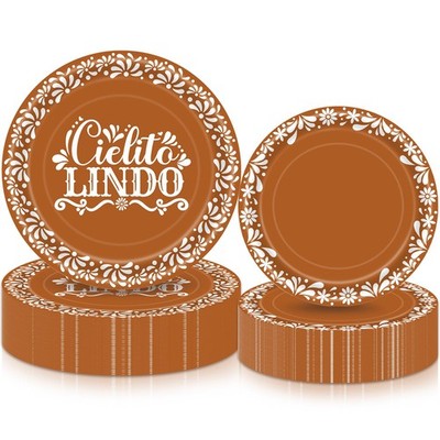 100 Pcs Cielito Lindo Party Decoration, Platos De Barro Mexicanos Plates, Cie...