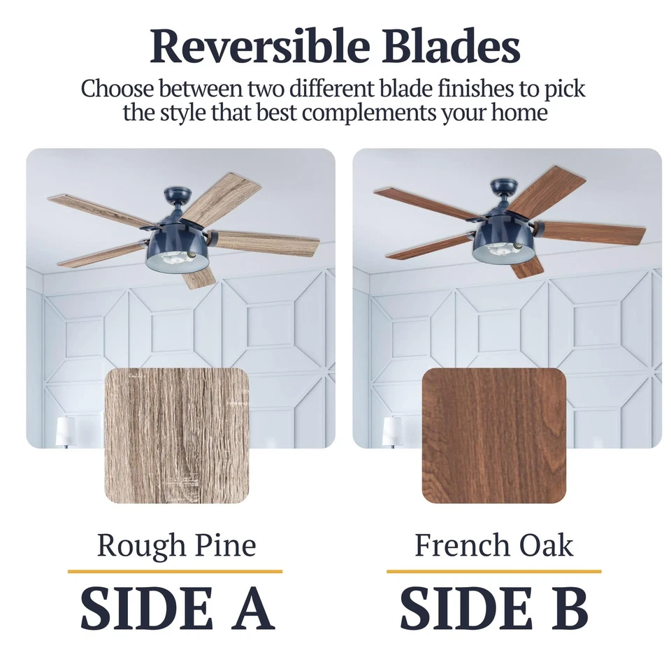 Prominence Home Octavia, 52 Inch Industrial Style LED Ceiling Fan with Light, - Image 4 of 4