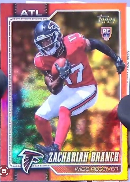 2026 Topps Flagship Football Zachariah Branch 5/5 Falcons RC True Red Parallel