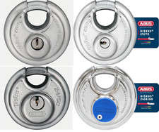 Abus Diskus Vorhangschloss, Wendeschlüssel,  26/70, 25/70, 24/50, 24/B/60