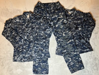 US Navy NWU Type I Blue Digital Camo Uniform 3pc Set Small Regular