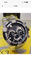 Invicta BOLT Men's Watch 52mm Steel Black with Black Carbon Fiber Dial New