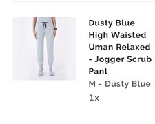 FIGS High Waisted Uman Relaxed Jogger Scrub Pants Women  s Medium Dusty Blue