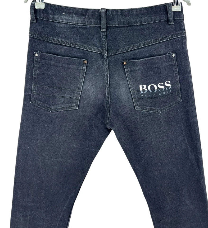 HUGO BOSS Men Denim Stretch Slim Fit Straight Leg Jeans W32 L33 - Image 4 of 4