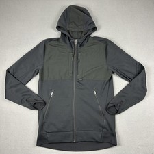 Oakley Jacket Mens Large Black Gray Hooded Full Zip Slim Athletic Sweatshirt