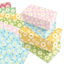 Daisy Wrapping Paper Set, 12 Sheets Daisy Patterns Gift Wrap Paper Watercolor...