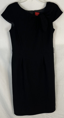 Oscar by Oscar de la Renta Short Casual Cap Sleeve Dress Size 8 Black Lined F395