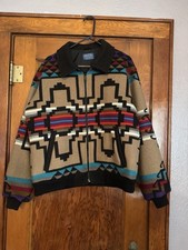 VINTAGE PENDLETON Aztec Jacket Wool Cotton Western Coat Sz L