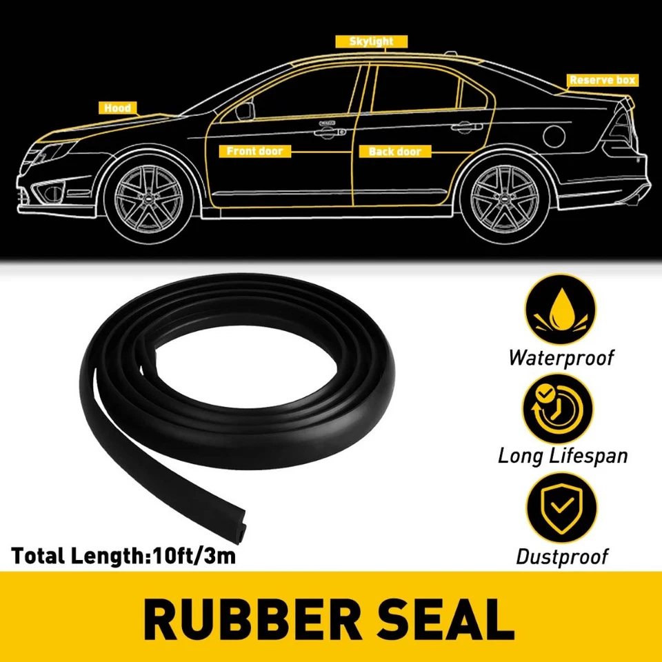 Windshield Rubber Molding Seal Trim Universal H for Windscreen Windows 10 E - Image 2 of 4
