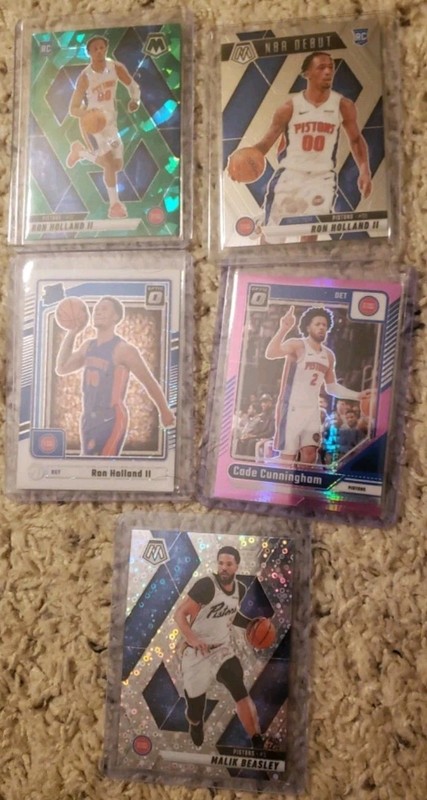 Cade Cunningham, Ron Holland, Malik Beasley Detroit Pistons Lot NBA