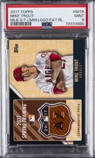 2017 TOPPS MLB SPRING TRAINING COMM LOGO PATCH RELICS #MTR MIKE TROUT PSA 9
