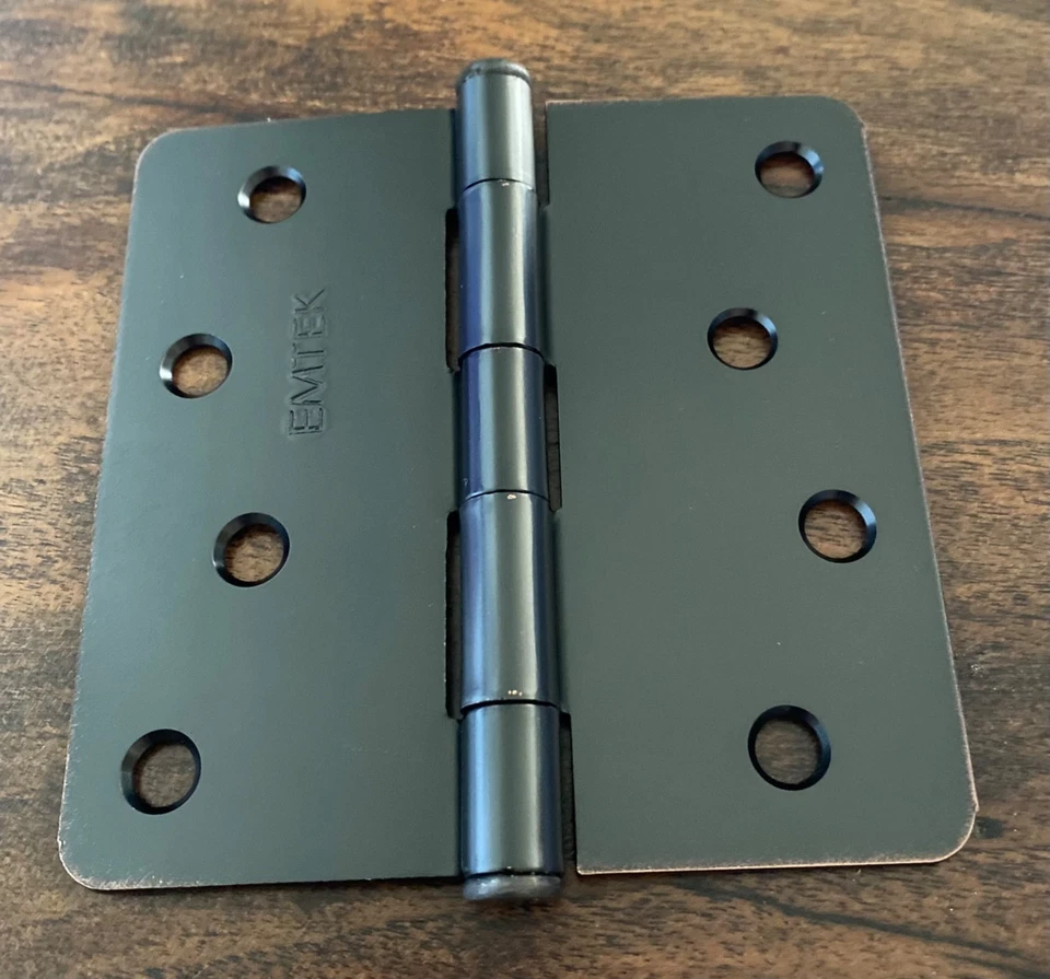 (8) Bisagras de cojinete lisas de esquina de radio EMTEK ~ bronce frotado con aceite ~ #9102410B Foto 2 de 4