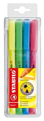 STABILO - Markeerstiften - flash - Premium highlighter - Etui met 4 kleuren 1 un