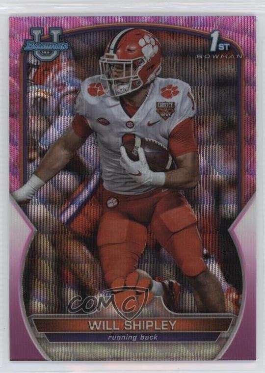 2022 Bowman U Chrome Pink Wave Refractor 113/125 Will Shipley #73 15tx