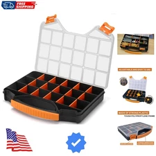 Hardware Organizer box with dividers - 18 Compartments Small Parts Organizer ...