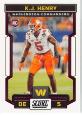 2023 Score #393 K.J. Henry Rookie