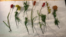 Lot of 9 Vintage French Beaded Flowers  Leaves