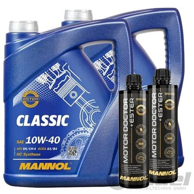 2x5L MANNOL CLASSIC MOTORÖL 10W40+2x500ML MOTOR DOCTOR+ESTER für VW502/505.00