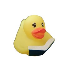 Yellow Duck w/ Book - Bath Toy Duck 2" Rubber Bath Toy - New