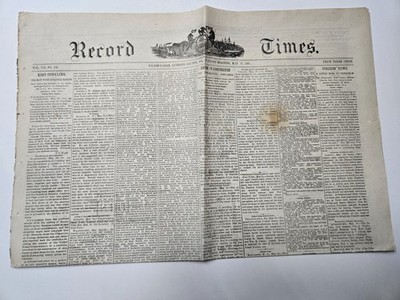 Record of the Times Newspaper May 17, 1881 Wilkes Barre Luzerne County PA